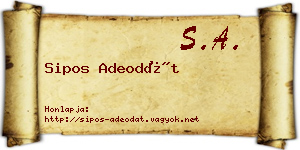 Sipos Adeodát névjegykártya